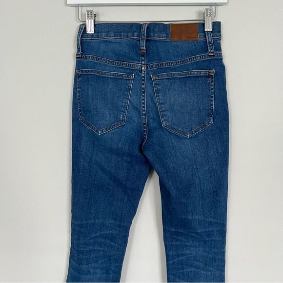 Madewell 9" High Rise Skinny Crop Jeans Delmar Wash Distressed Knee, Sz 24 NWOT - Picture 6 of 12